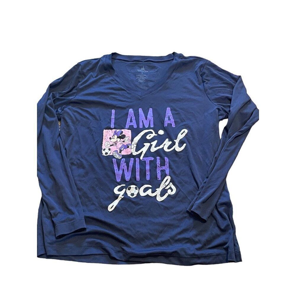 XL Minnie Mouse Girl with Goals Disney Style Soccer Wide World of Sports Blue